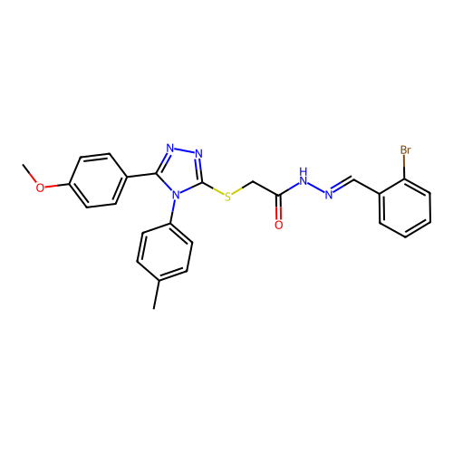 N'-[(E)-(2-bromophenyl)methylidene]-2-{[5-(4-methoxyphenyl)-4-(4-methylphenyl)-4H-1,2,4-triazol-3-yl]sulfanyl}acetohydrazide structure