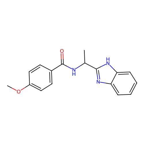 N-[1-(1H-benzimidazol-2-yl)ethyl]-4-methoxybenzamide structure