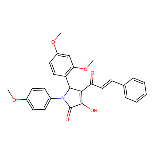 4-cinnamoyl-5-(2,4-dimethoxyphenyl)-3-hydroxy-1-(4-methoxyphenyl)-1H-pyrrol-2(5H)-one structure