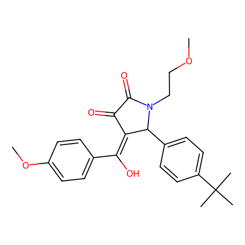 5-(4-tert-butylphenyl)-3-hydroxy-4-(4-methoxybenzoyl)-1-(2-methoxyethyl)-2,5-dihydro-1H-pyrrol-2-one structure