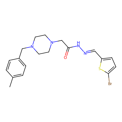 (E)-N'-((5-bromothiophen-2-yl)methylene)-2-(4-(4-methylbenzyl)piperazin-1-yl)acetohydrazide structure
