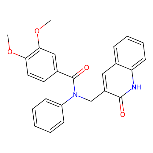 N-((2-hydroxyquinolin-3-yl)methyl)-3,4-dimethoxy-N-phenylbenzamide structure