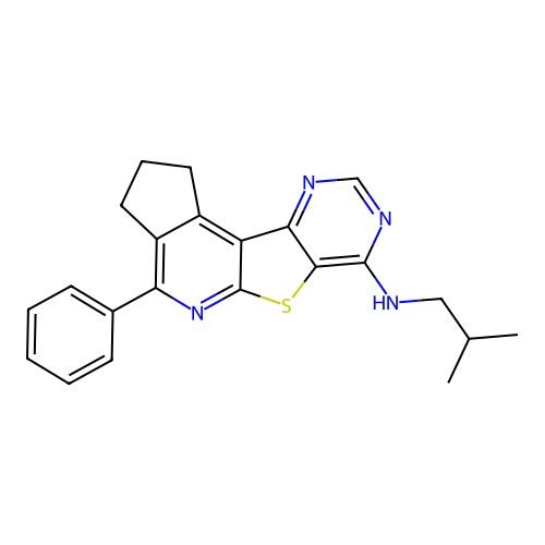 N-(2-methylpropyl)-4-phenyl-2,3-dihydro-1H-cyclopenta[4',5']pyrido[3',2':4,5]thieno[3,2-d]pyrimidin-7-amine structure