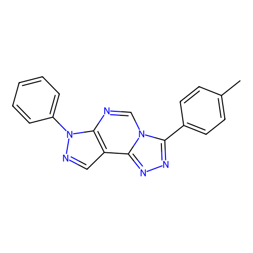 7-phenyl-3-(p-tolyl)-7H-pyrazolo[4,3-e][1,2,4]triazolo[4,3-c]pyrimidine structure