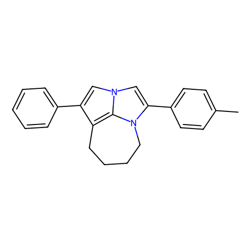 1-Phenyl-4-(p-tolyl)-5,6,7,8-tetrahydro-2a,4a-diazacyclopenta[cd]azulene structure