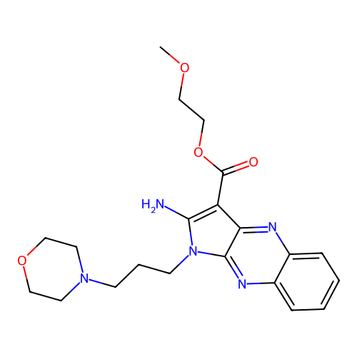 2-methoxyethyl 2-amino-1-(3-morpholin-4-ylpropyl)pyrrolo[3,2-b]quinoxaline-3-carboxylate structure