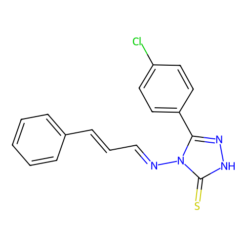 5-(4-Chlorophenyl)-4-((3-phenyl-2-propenylidene)amino)-4H-1,2,4-triazole-3-thiol structure