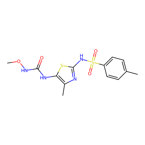 N-(5-(3-methoxyureido)-4-methylthiazol-2-yl)-4-methylbenzenesulfonamide structure