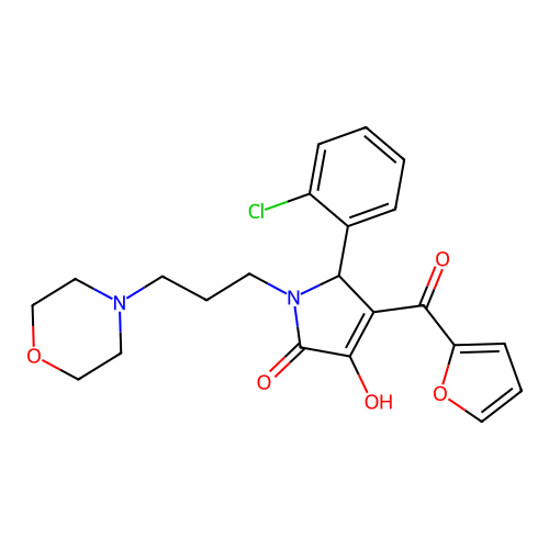 2-(2-chlorophenyl)-3-(furan-2-carbonyl)-4-hydroxy-1-(3-morpholin-4-ylpropyl)-2H-pyrrol-5-one structure