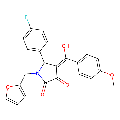(4E)-5-(4-fluorophenyl)-1-(furan-2-ylmethyl)-4-[hydroxy(4-methoxyphenyl)methylidene]pyrrolidine-2,3-dione structure