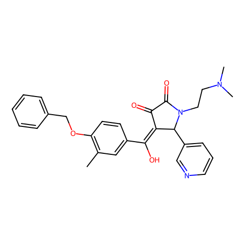 4-[4-(benzyloxy)-3-methylbenzoyl]-1-[2-(dimethylamino)ethyl]-3-hydroxy-5-(3-pyridinyl)-1,5-dihydro-2H-pyrrol-2-one structure