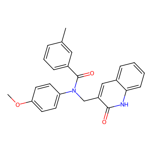 N-(4-methoxyphenyl)-3-methyl-N-[(2-oxo-1H-quinolin-3-yl)methyl]benzamide structure
