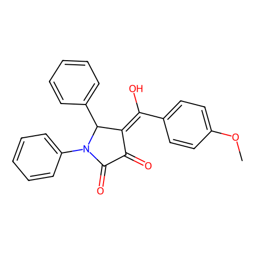 (4E)-4-[hydroxy(4-methoxyphenyl)methylidene]-1,5-diphenylpyrrolidine-2,3-dione structure