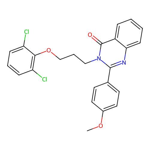 3-(3-(2,6-dichlorophenoxy)propyl)-2-(4-methoxyphenyl)quinazolin-4(3H)-one structure