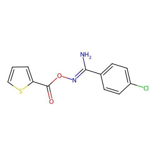 [[Amino-(4-chlorophenyl)methylidene]amino] thiophene-2-carboxylate structure