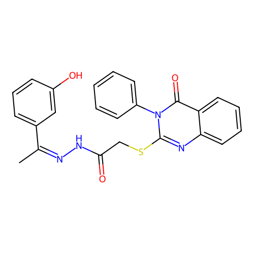 (Z)-N'-(1-(3-hydroxyphenyl)ethylidene)-2-((4-oxo-3-phenyl-3,4-dihydroquinazolin-2-yl)thio)acetohydrazide structure