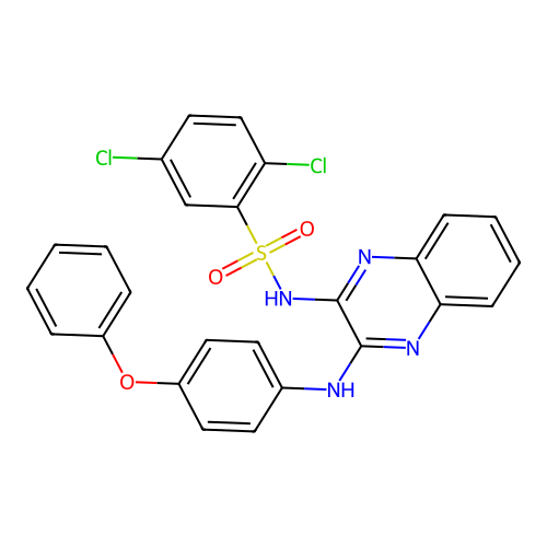 2,5-dichloro-N-[3-(4-phenoxyanilino)quinoxalin-2-yl]benzenesulfonamide structure