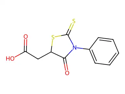 5-Thiazolidineaceticacid, 4-oxo-3-phenyl-2-thioxo- structure