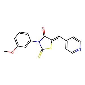 (Z)-3-(3-methoxyphenyl)-5-(pyridin-4-ylmethylene)-2-thioxothiazolidin-4-one structure