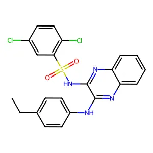 2,5-dichloro-N-{3-[(4-ethylphenyl)amino]quinoxalin-2-yl}benzenesulfonamide structure
