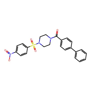 Biphenyl-4-yl{4-[(4-nitrophenyl)sulfonyl]piperazin-1-yl}methanone structure