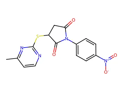 3-[(4-Methylpyrimidin-2-yl)sulfanyl]-1-(4-nitrophenyl)pyrrolidine-2,5-dione structure