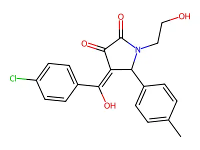 4-(4-chlorobenzoyl)-3-hydroxy-1-(2-hydroxyethyl)-5-(4-methylphenyl)-1,5-dihydro-2H-pyrrol-2-one structure