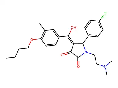 4-(4-butoxy-3-methylbenzoyl)-5-(4-chlorophenyl)-1-[2-(dimethylamino)ethyl]-3-hydroxy-2,5-dihydro-1H-pyrrol-2-one structure