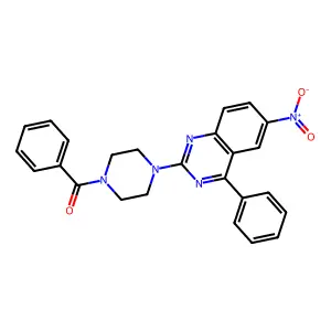 [4-(6-Nitro-4-phenylquinazolin-2-yl)piperazin-1-yl]-phenylmethanone structure