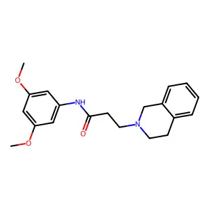 3-(3,4-dihydro-1H-isoquinolin-2-yl)-N-(3,5-dimethoxyphenyl)propanamide structure