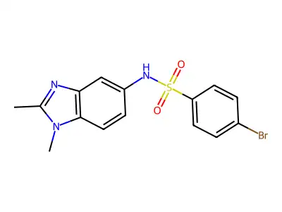 4-bromo-N-(1,2-dimethyl-1H-benzimidazol-5-yl)benzenesulfonamide structure