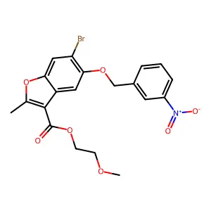 2-methoxyethyl 6-bromo-2-methyl-5-[(3-nitrophenyl)methoxy]-1-benzofuran-3-carboxylate structure