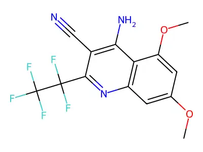 4-Amino-5,7-dimethoxy-2-pentafluoroethyl-quinoline-3-carbonitrile structure