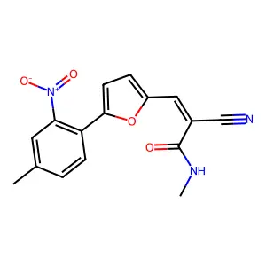 (E)-2-cyano-N-methyl-3-(5-(4-methyl-2-nitrophenyl)furan-2-yl)acrylamide structure