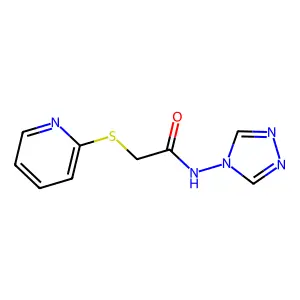 2-(pyridin-2-ylsulfanyl)-N-(4H-1,2,4-triazol-4-yl)acetamide structure