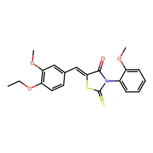 (Z)-5-(4-ethoxy-3-methoxybenzylidene)-3-(2-methoxyphenyl)-2-thioxothiazolidin-4-one structure