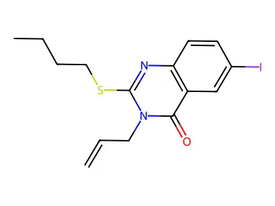 2-Butylsulfanyl-6-iodo-3-prop-2-enylquinazolin-4-one structure