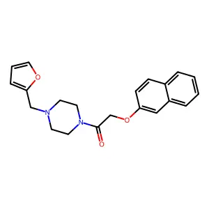 1-[4-(Furan-2-ylmethyl)piperazin-1-yl]-2-naphthalen-2-yloxyethanone structure