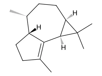 (4R,4aR)-1,1,4,7-tetramethyl-1a,2,3,4,4a,5,6,7b-octahydrocyclopropa[e]azulene structure