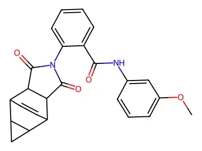 2-(1,3-dioxooctahydro-4,6-ethenocyclopropa[f]isoindol-2(1H)-yl)-N-(3-methoxyphenyl)benzamide structure