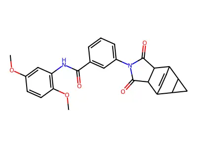 N-(2,5-dimethoxyphenyl)-3-(1,3-dioxooctahydro-4,6-ethenocyclopropa[f]isoindol-2(1H)-yl)benzamide structure