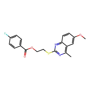 2-[(6-Methoxy-4-methylquinazolin-2-yl)sulfanyl]ethyl 4-fluorobenzoate structure