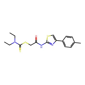 2-{[4-(4-methylphenyl)-1,3-thiazol-2-yl]amino}-2-oxoethyl diethylcarbamodithioate structure
