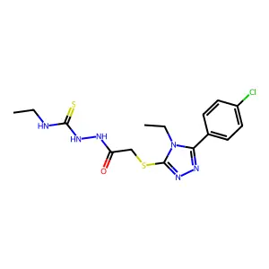 2-({[5-(4-chlorophenyl)-4-ethyl-4H-1,2,4-triazol-3-yl]sulfanyl}acetyl)-N-ethylhydrazinecarbothioamide structure