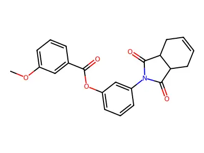 3-(1,3-dioxo-1,3,3a,4,7,7a-hexahydro-2H-isoindol-2-yl)phenyl 3-methoxybenzoate structure