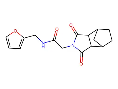 2-(1,3-dioxooctahydro-2H-4,7-methanoisoindol-2-yl)-N-(furan-2-ylmethyl)acetamide structure