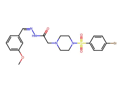 2-{4-[(4-bromophenyl)sulfonyl]piperazin-1-yl}-N'-[(E)-(3-methoxyphenyl)methylidene]acetohydrazide structure