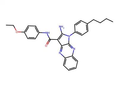 2-amino-1-(4-butylphenyl)-N-(4-ethoxyphenyl)-1H-pyrrolo[2,3-b]quinoxaline-3-carboxamide structure