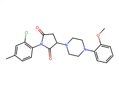 1-(2-chloro-4-methylphenyl)-3-[4-(2-methoxyphenyl)piperazin-1-yl]pyrrolidine-2,5-dione structure