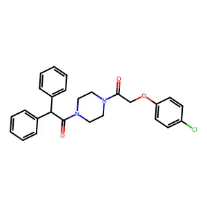 1-[4-[2-(4-Chlorophenoxy)acetyl]piperazin-1-yl]-2,2-diphenylethanone structure